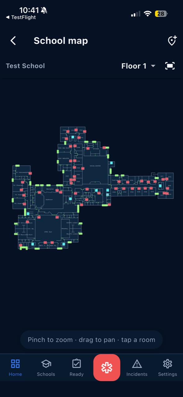 Atlas Response published school map with exits and room locations
